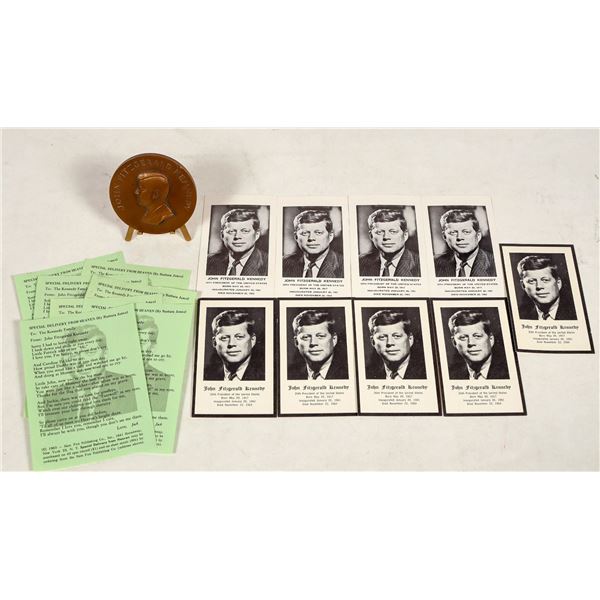 John F. Kennedy Memorabilia Cards and Inauguration Medal  [200147]