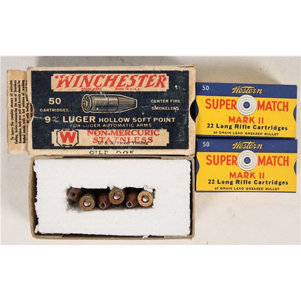 Winchester Cartridge Box Style of 1932, Plus Two Boxes of Western Super Match Mark II [197798]