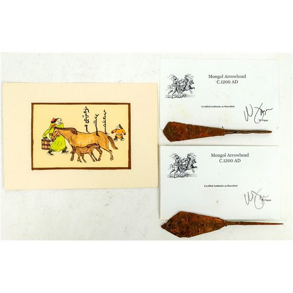 Projectile Points from Mongolia (2) with Art Card [200140]