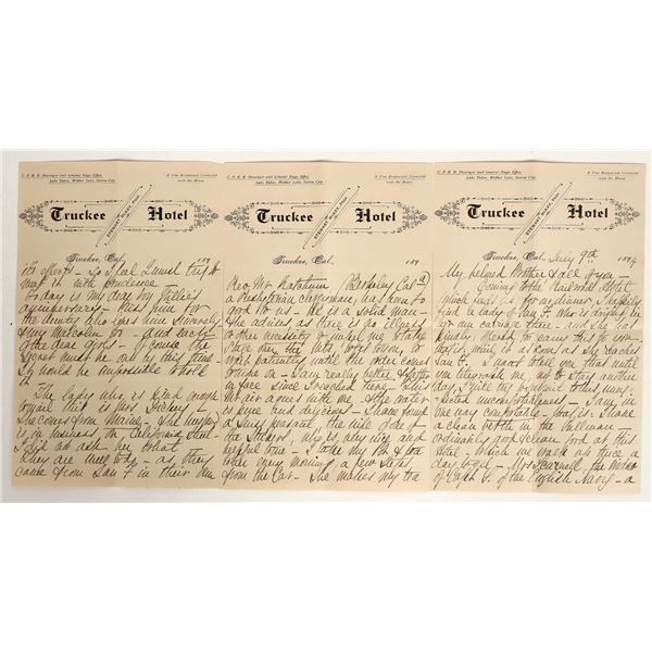 Lake Tahoe Stage Office / Truckee Hotel Letter, 1894 [199260]