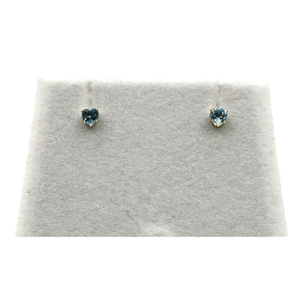 14KT YELLOW GOLD NATURAL BLUE TOPAZ EARRINGS, RETAIL $350.00.