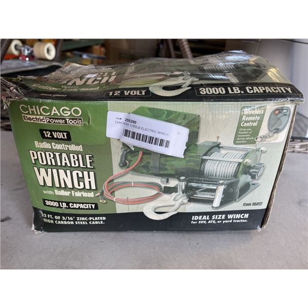 CHICAGO 3,000LB ELECTRIC WINCH