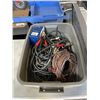 Image 1 : TOTE OF POWER CORDS AND JUMP CABLES