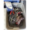 Image 2 : TOTE OF POWER CORDS AND JUMP CABLES