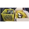 Image 1 : BOX OF ASSORTED ROPE AND CORD WITH CABLE WINCH