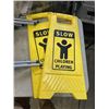 Image 2 : 4 FOLDING CAMP STOOLS AND 2 FOLDING BEACH CHAIRS, AND 2 WET FLOOR SIGNS