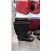 Image 3 : COLEMAN COOLER, TWO PAIRS OF SIZE 11 GUM BOOTS AND 3 SMALL GAS CANS