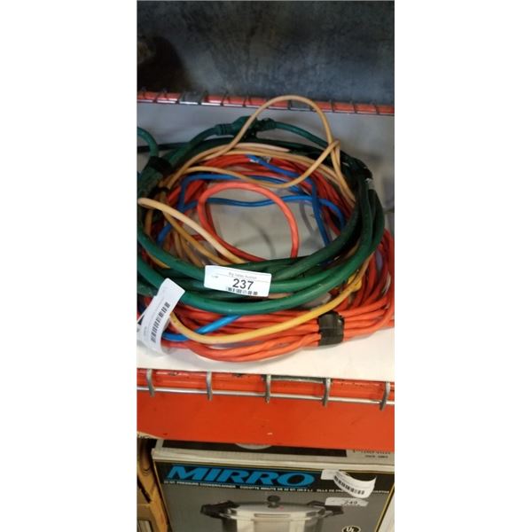 LOT OF EXTENTION CORDS ASSORTED SIZES