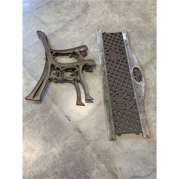 CAST IRON GARDEN BENCH ENDS AND BACK