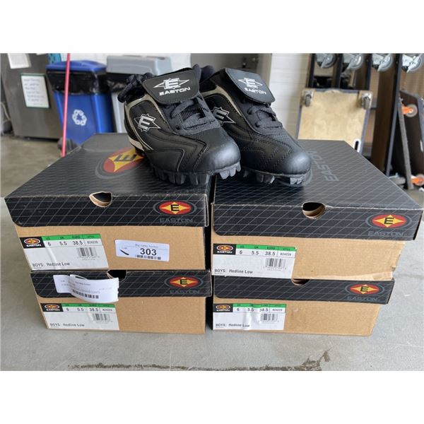 4 NEW PAIRS OF SIZE 6 SPORTS CLEATS