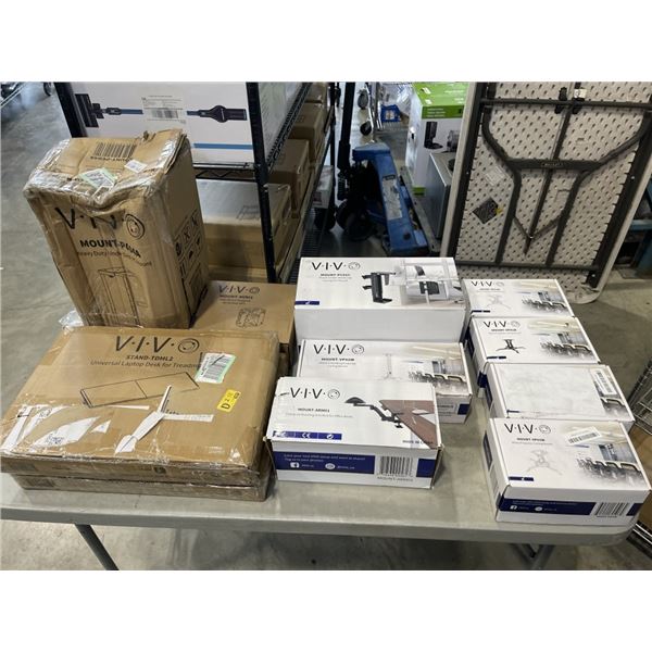 ASSORTED VIVO MOUNTS, ACCESSORIES AND PC MOUNT ETC