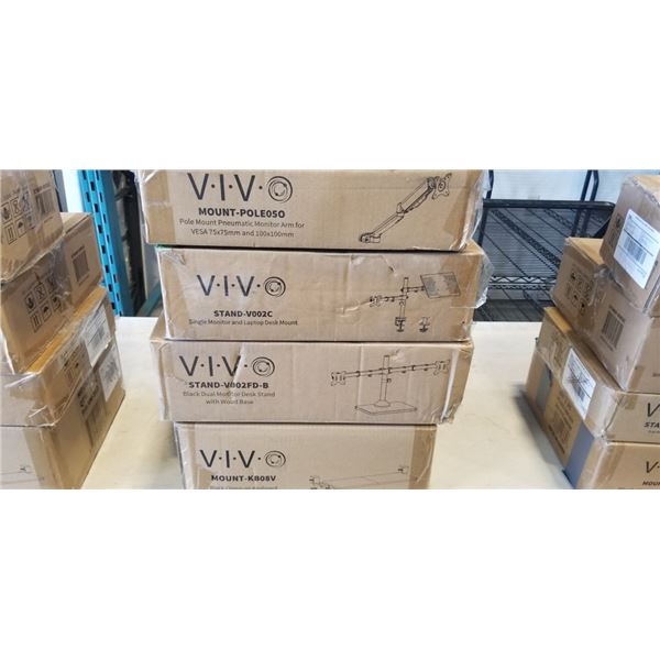 VIVO DUAL MONITOR DESK STAND, KEYBOARD TRAY, LAPTOP TRAY DESK MOUNT AND SINGLE MONITOR MOUNT