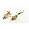 Image 1 : GOLD PLATED STERLING SILVER FIRE OPAL DANGLING EARRING, RETAIL $400.00. OPAL IS THE BIRTHSTONE FOR O