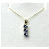 Image 1 : GOLD PLATED STERLING SILVER NATURAL TANZANITE (0.75CT) AND CZ (0.10CT) PENDANT WITH GOLD PLATED STER