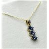 Image 2 : GOLD PLATED STERLING SILVER NATURAL TANZANITE (0.75CT) AND CZ (0.10CT) PENDANT WITH GOLD PLATED STER