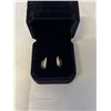 Image 1 : PAIR OF EARRINGS WITH BLACK AND CLEAR STONES MARKED 14K