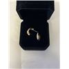Image 2 : PAIR OF EARRINGS WITH BLACK AND CLEAR STONES MARKED 14K