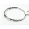 Image 1 : STERLING SILVER NATURAL DIAMOND (0.05CT) BANGLE BRACELET, W/A $585.00. DIAMOND IS THE BIRTHSTONE FOR