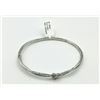 Image 2 : STERLING SILVER NATURAL DIAMOND (0.05CT) BANGLE BRACELET, W/A $585.00. DIAMOND IS THE BIRTHSTONE FOR
