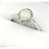 Image 1 : STERLING SILVER OPAL (1.16CT) AND NATURAL WHITE SAPPHIRE (0.10CT) RING, SIZE 8, W/A $300.00. OPAL IS