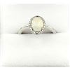 Image 2 : STERLING SILVER OPAL (1.16CT) AND NATURAL WHITE SAPPHIRE (0.10CT) RING, SIZE 8, W/A $300.00. OPAL IS