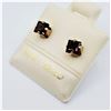 Image 2 : 10KT YELLOW GOLD NATURAL GARNET EARRING, RETAIL $300.00.