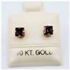 Image 3 : 10KT YELLOW GOLD NATURAL GARNET EARRING, RETAIL $300.00.