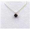 Image 1 : 14KT YELLOW GOLD NATURAL GARNET ROUND PENDANT WITH GOLD PLATED STERLING SILVER CHAIN, RETAIL $350.00