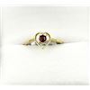 Image 2 : 10KT YELLOW GOLD NATURAL GARNET HEART SHAPE RING, SIZE 3.75, RETAIL $800.00.
