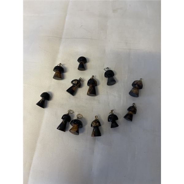 12 GENUINE NATURAL BLACK CORAL PENDANTS/ CHARMS