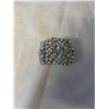 Image 2 : VINTAGE SILVER TONE WITH CLEAR AURORA BOREALIS RHINESTONES OPEN CUFF BANGLE