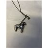 Image 2 : VINTAGE SOLID STERLING SILVER CHAIN WITH HORSE PENDANT