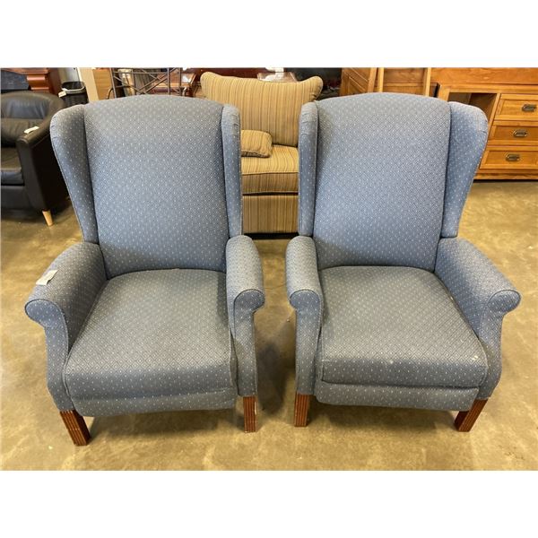 PAIR OF LAZY BOY WINGBACK RECLINERS