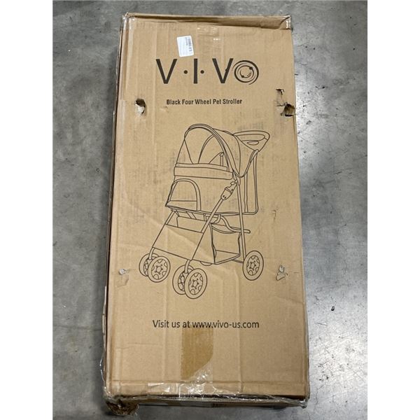 VIVO BLACK FOUR WHEEL PET STROLLER