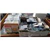 Image 1 : TRAY OF ASSORTED ELECTRONICS, CORDS AND CASE OF AIRBUDS