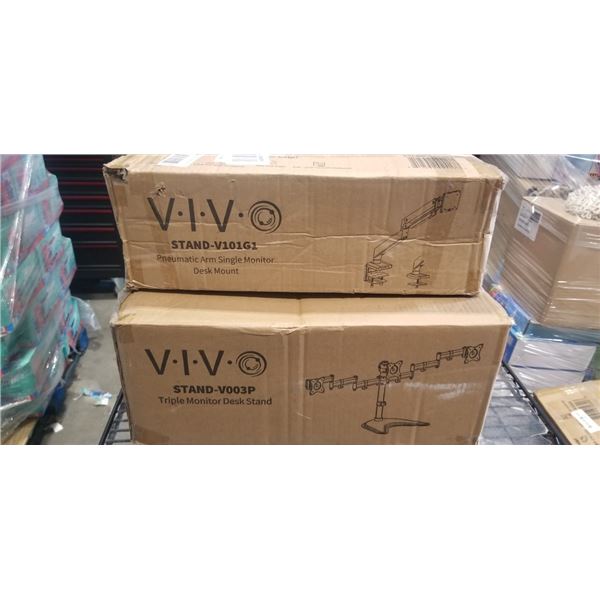 VIVO TRIPLE MONITOR DESK STAND AND SINGLE MONITOR DESK MOUNT