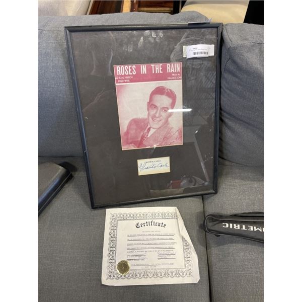 ROSES IN THE RAIN FRANKIE CARLE ADVERT WITH COA