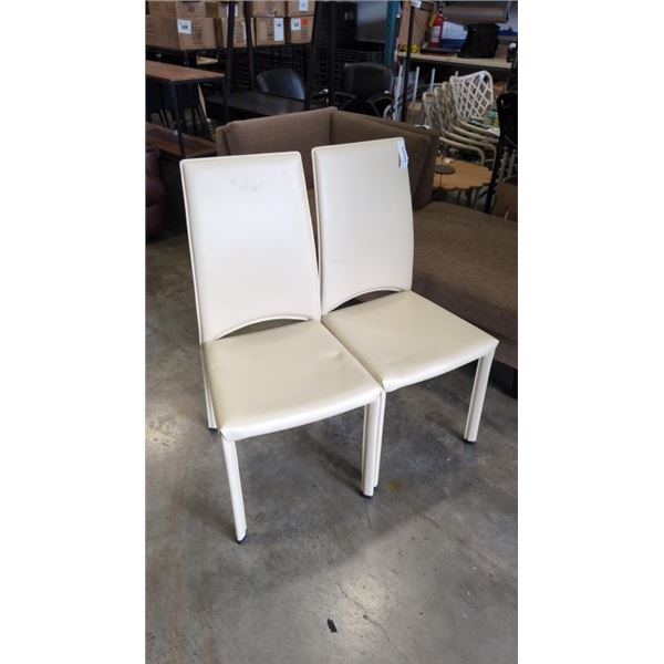 PAIR OF LEATHER SIDE CHAIRS