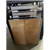 Image 1 : PAIR OF ACOUSTIC AUDIO H-CD12 FLOOR SPEAKERS WITH TWO HITACHI VHS AND DVD PLAYERS