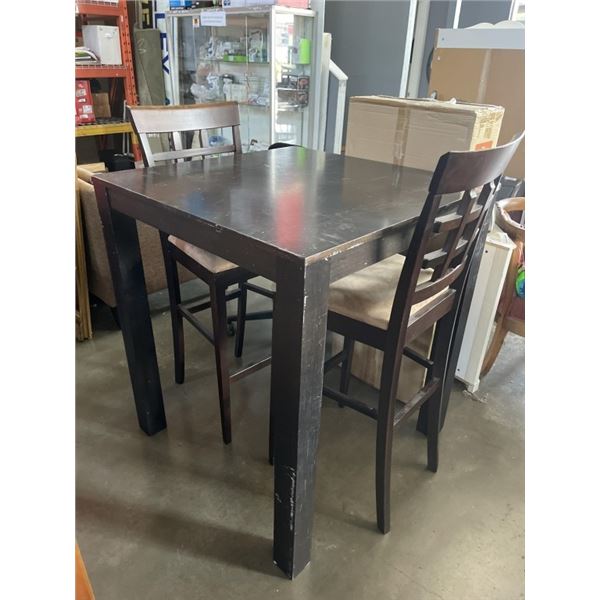 BAR HEIGHT TABLE WITH 4 CHAIRS 2 ARE NEW IN BOX