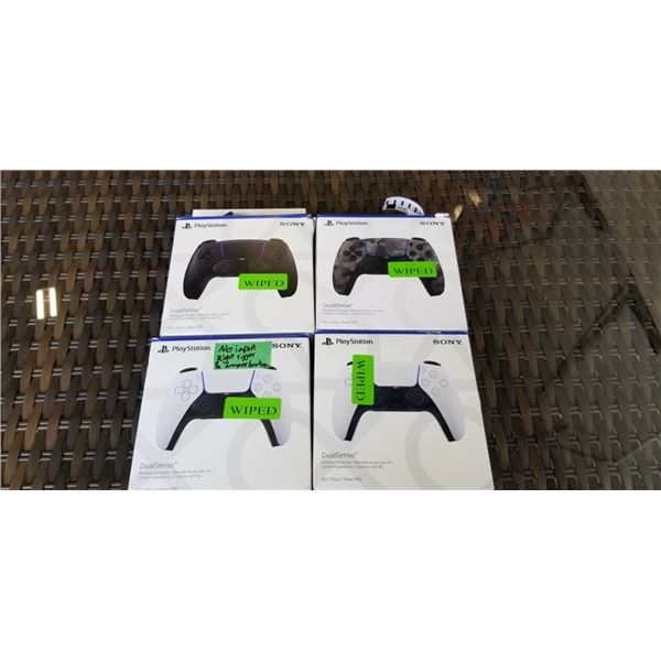 4 PLAYSTATION 5 DUALSENSE WIRELESS CONTROLLERS, DRIFT ISSUES, ONLINE RETURNS