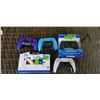 Image 1 : BACKBONE ONE PLAYSTAION EDITION GAMING CONTROLLER, ONLINE RETURN, PS4 CONTROLLER AND 3 PS5 CONTROLLE
