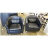 Image 1 : PAIR OF LEATHER TUB CHAIRS