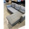 Image 2 : GREY FABRIC SOFA WITH MOVABLE CHAISE LOUNGE