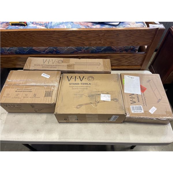 ASSORTED VIVO MOUNTS AND SHELVES