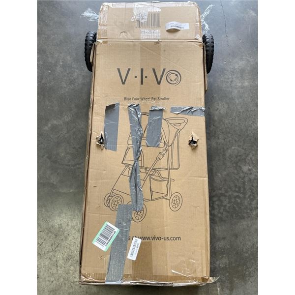 VIVO BLUE FOUR WHEEL PET STROLLER
