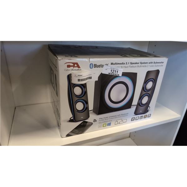 CYBER ACCOUSTICS 2.1 MULTIMEDIA COMPUTER SPEAKER SOUND SYSTEM WITH SUB