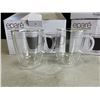 Image 2 : SET OF 6 NEW EPARE 12OZ COFFEE MUG SET, DUAL WALL INSULATED GLASS RETAIL $54 EACH, 3 SETS OF 2, TOTA