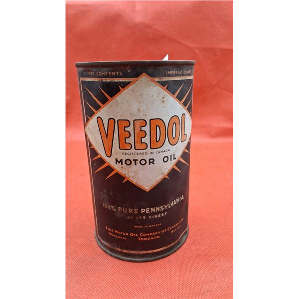 Vintage Veedol motor oil quart tin