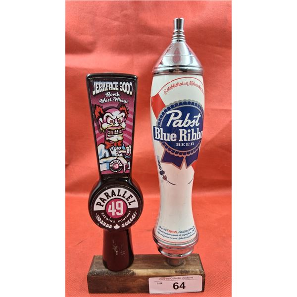 Pabst Blue Ribbon & Jerk Face beer tap handle display 13" tall